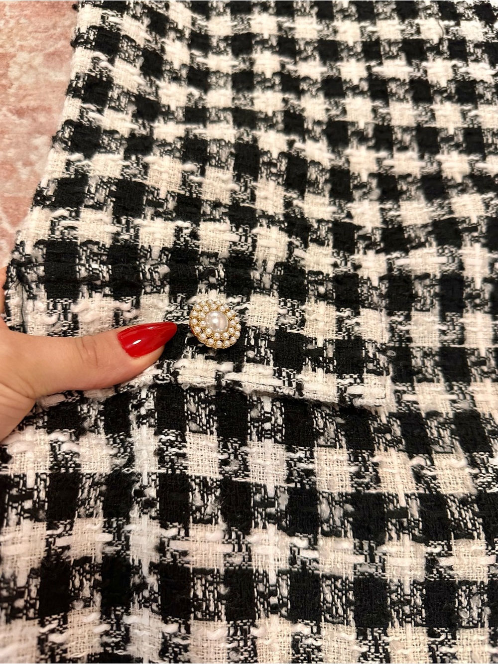 Like New 🖤 Tweed Houndstooth Mini Dress - Picture 2 of 11